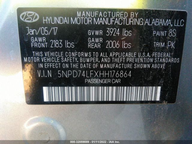 Photo 8 VIN: 5NPD74LFXHH176864 - HYUNDAI ELANTRA 