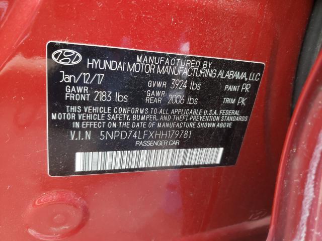 Photo 9 VIN: 5NPD74LFXHH179781 - HYUNDAI ELANTRA SE 