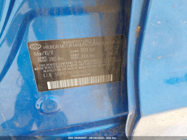 Photo 8 VIN: 5NPD74LFXHH203240 - HYUNDAI ELANTRA 