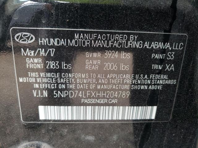 Photo 12 VIN: 5NPD74LFXHH204789 - HYUNDAI ELANTRA SE 