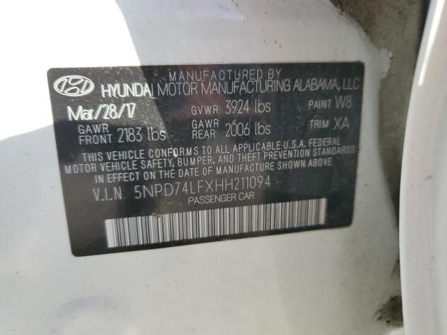 Photo 11 VIN: 5NPD74LFXHH211094 - HYUNDAI ELANTRA SE 