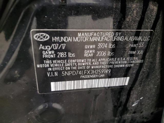 Photo 11 VIN: 5NPD74LFXJH259149 - HYUNDAI ELANTRA SE 