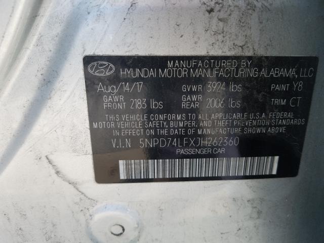 Photo 9 VIN: 5NPD74LFXJH262360 - HYUNDAI ELANTRA SE 