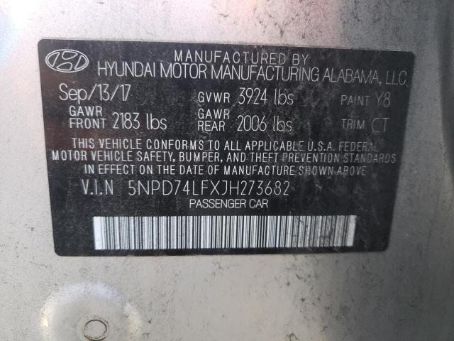 Photo 12 VIN: 5NPD74LFXJH273682 - HYUNDAI ELANTRA SE 