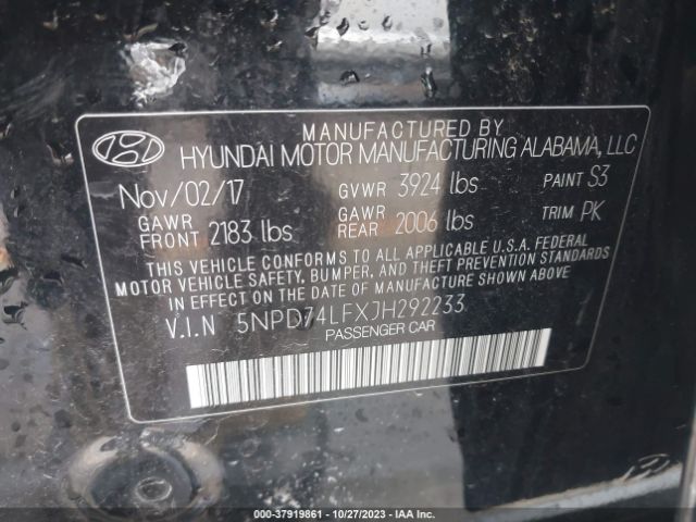 Photo 8 VIN: 5NPD74LFXJH292233 - HYUNDAI ELANTRA 