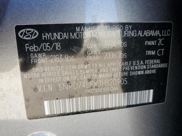 Photo 12 VIN: 5NPD74LFXJH320905 - HYUNDAI ELANTRA 