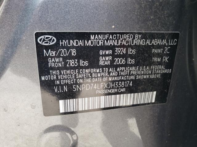 Photo 9 VIN: 5NPD74LFXJH338174 - HYUNDAI ELANTRA SE 