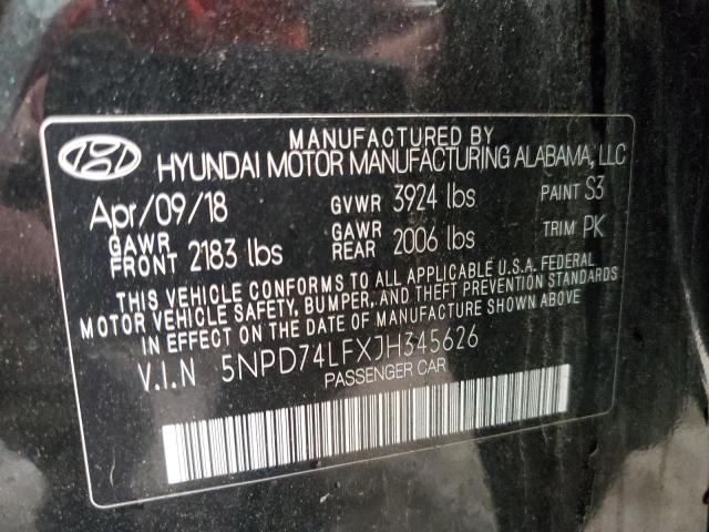 Photo 11 VIN: 5NPD74LFXJH345626 - HYUNDAI ELANTRA SE 