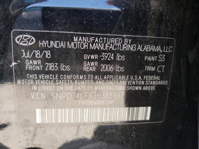 Photo 9 VIN: 5NPD74LFXJH386967 - HYUNDAI ELANTRA SE 