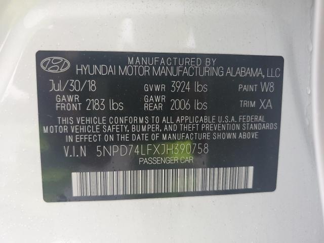 Photo 11 VIN: 5NPD74LFXJH390758 - HYUNDAI ELANTRA SE 