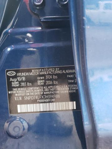 Photo 12 VIN: 5NPD74LFXJH394986 - HYUNDAI ELANTRA SE 