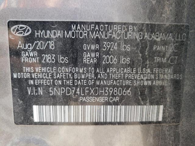 Photo 11 VIN: 5NPD74LFXJH398066 - HYUNDAI ELANTRA 