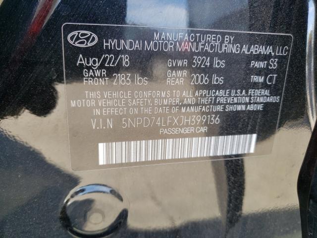 Photo 9 VIN: 5NPD74LFXJH399136 - HYUNDAI ELANTRA SE 