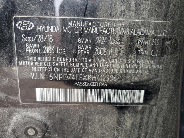 Photo 11 VIN: 5NPD74LFXKH412386 - HYUNDAI ELANTRA SE 