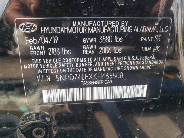 Photo 9 VIN: 5NPD74LFXKH465508 - HYUNDAI ELANTRA SE 