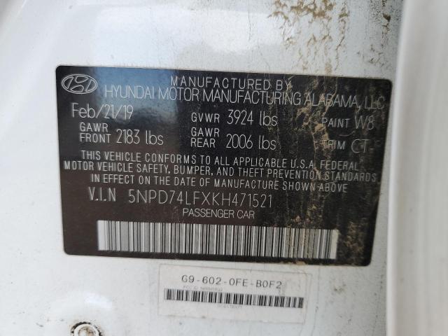 Photo 11 VIN: 5NPD74LFXKH471521 - HYUNDAI ELANTRA SE 