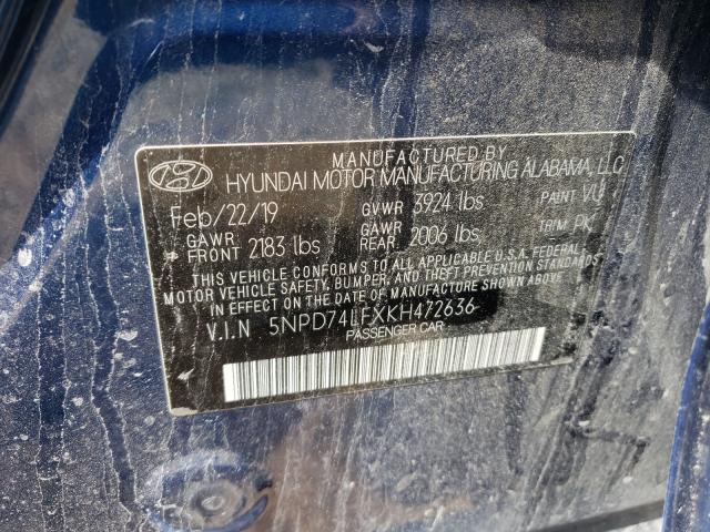 Photo 9 VIN: 5NPD74LFXKH472636 - HYUNDAI ELANTRA SE 