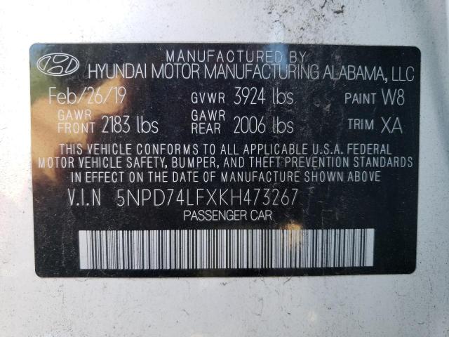 Photo 11 VIN: 5NPD74LFXKH473267 - HYUNDAI ELANTRA 