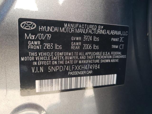 Photo 9 VIN: 5NPD74LFXKH474984 - HYUNDAI ELANTRA SE 