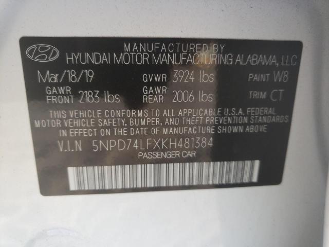 Photo 11 VIN: 5NPD74LFXKH481384 - HYUNDAI ELANTRA 