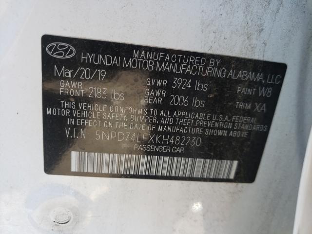 Photo 9 VIN: 5NPD74LFXKH482230 - HYUNDAI ELANTRA SE 