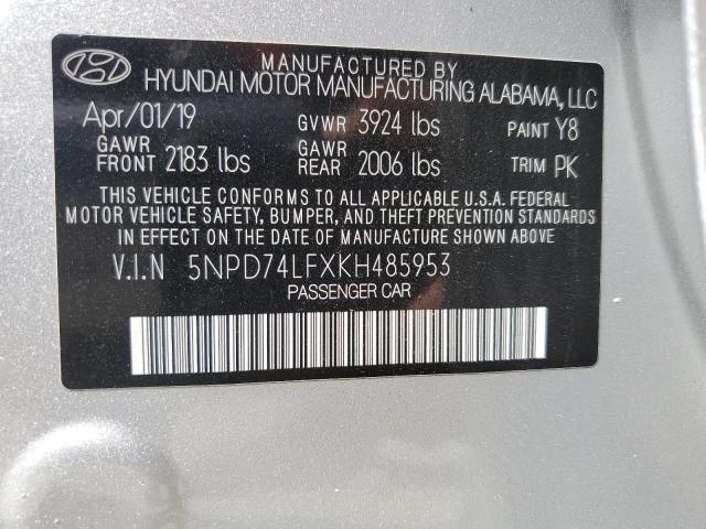 Photo 11 VIN: 5NPD74LFXKH485953 - HYUNDAI ELANTRA SE 