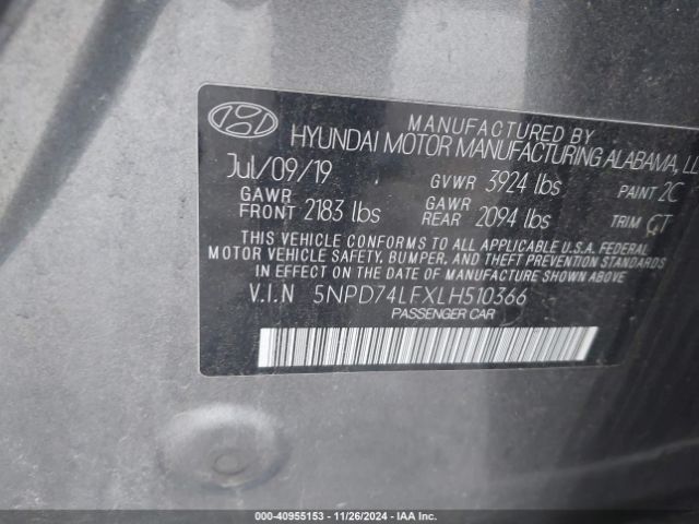 Photo 8 VIN: 5NPD74LFXLH510366 - HYUNDAI ELANTRA 