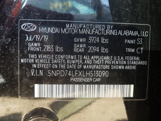 Photo 9 VIN: 5NPD74LFXLH513090 - HYUNDAI ELANTRA SE 