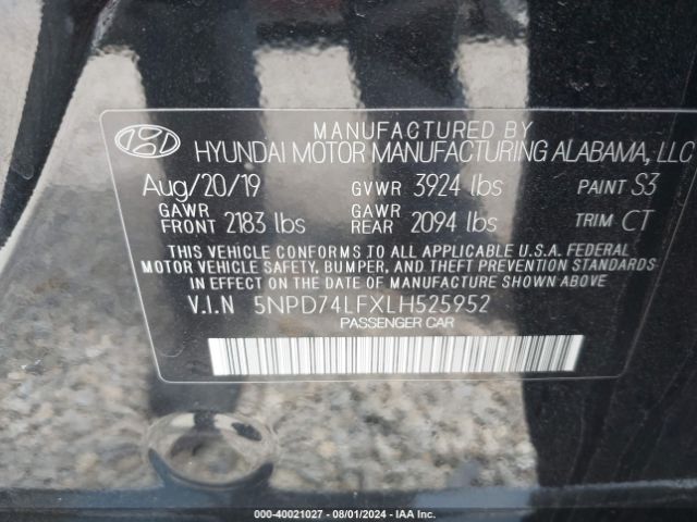 Photo 8 VIN: 5NPD74LFXLH525952 - HYUNDAI ELANTRA 