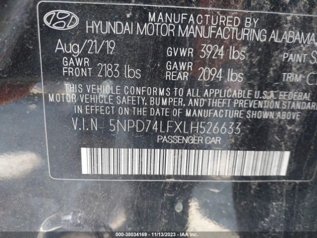 Photo 8 VIN: 5NPD74LFXLH526633 - HYUNDAI ELANTRA 