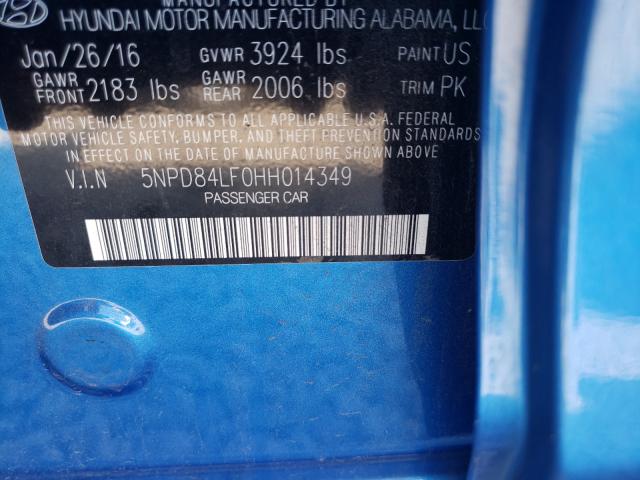 Photo 9 VIN: 5NPD84LF0HH014349 - HYUNDAI ELANTRA SE 