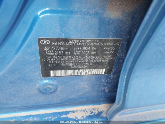 Photo 8 VIN: 5NPD84LF0HH015310 - HYUNDAI ELANTRA 