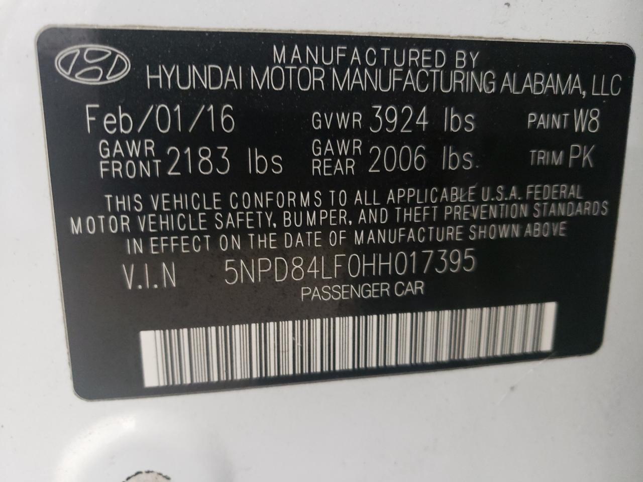 Photo 11 VIN: 5NPD84LF0HH017395 - HYUNDAI ELANTRA 