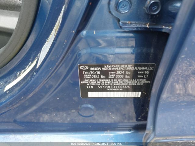 Photo 8 VIN: 5NPD84LF0HH023326 - HYUNDAI ELANTRA 