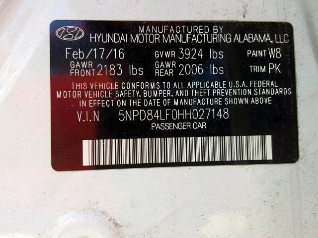 Photo 9 VIN: 5NPD84LF0HH027148 - HYUNDAI ELANTRA SE 