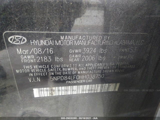 Photo 8 VIN: 5NPD84LF0HH038750 - HYUNDAI ELANTRA 