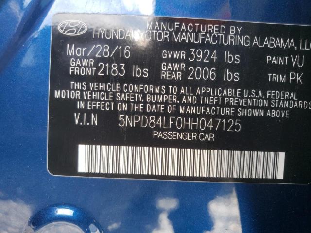 Photo 9 VIN: 5NPD84LF0HH047125 - HYUNDAI ELANTRA SE 