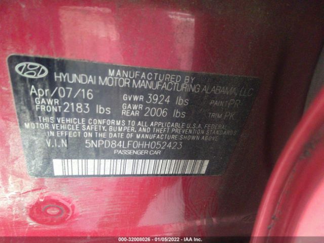 Photo 8 VIN: 5NPD84LF0HH052423 - HYUNDAI ELANTRA 