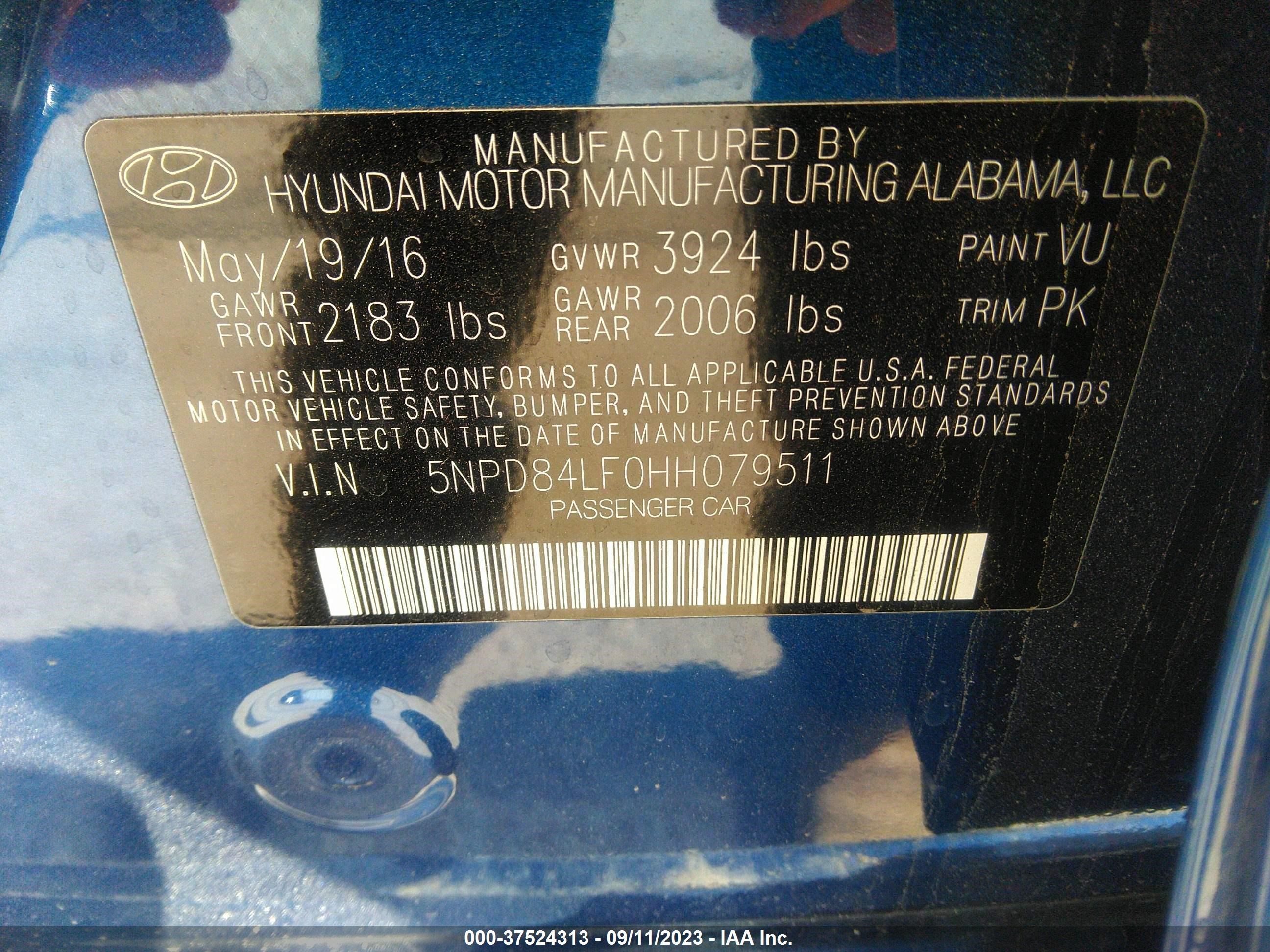 Photo 8 VIN: 5NPD84LF0HH079511 - HYUNDAI ELANTRA 