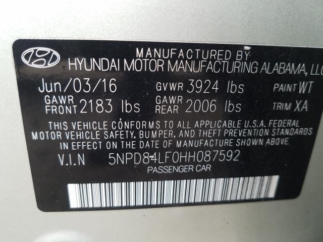 Photo 9 VIN: 5NPD84LF0HH087592 - HYUNDAI ELANTRA SE 