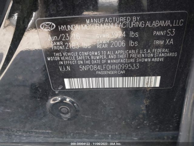 Photo 8 VIN: 5NPD84LF0HH099533 - HYUNDAI ELANTRA 