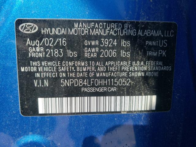 Photo 9 VIN: 5NPD84LF0HH115052 - HYUNDAI ELANTRA 