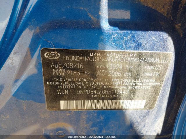 Photo 8 VIN: 5NPD84LF0HH117447 - HYUNDAI ELANTRA 