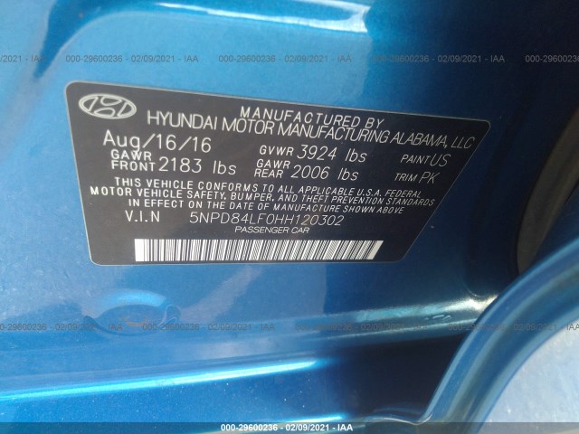 Photo 8 VIN: 5NPD84LF0HH120302 - HYUNDAI ELANTRA 