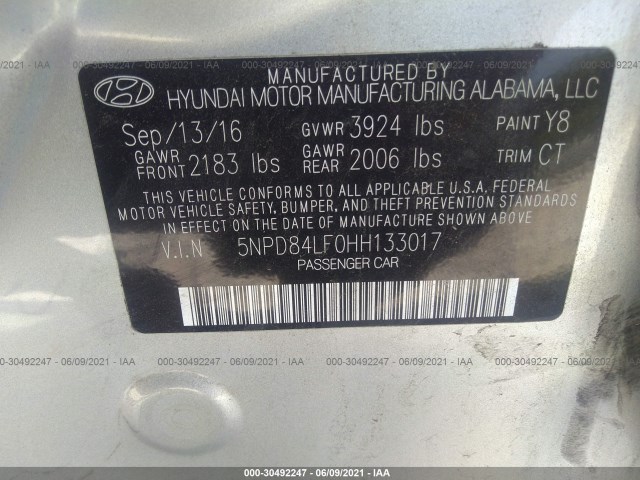 Photo 8 VIN: 5NPD84LF0HH133017 - HYUNDAI ELANTRA 