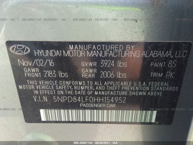 Photo 8 VIN: 5NPD84LF0HH154952 - HYUNDAI ELANTRA 