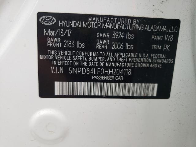 Photo 9 VIN: 5NPD84LF0HH204118 - HYUNDAI ELANTRA SE 