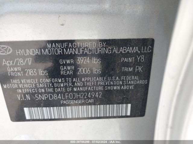 Photo 8 VIN: 5NPD84LF0JH224942 - HYUNDAI ELANTRA 