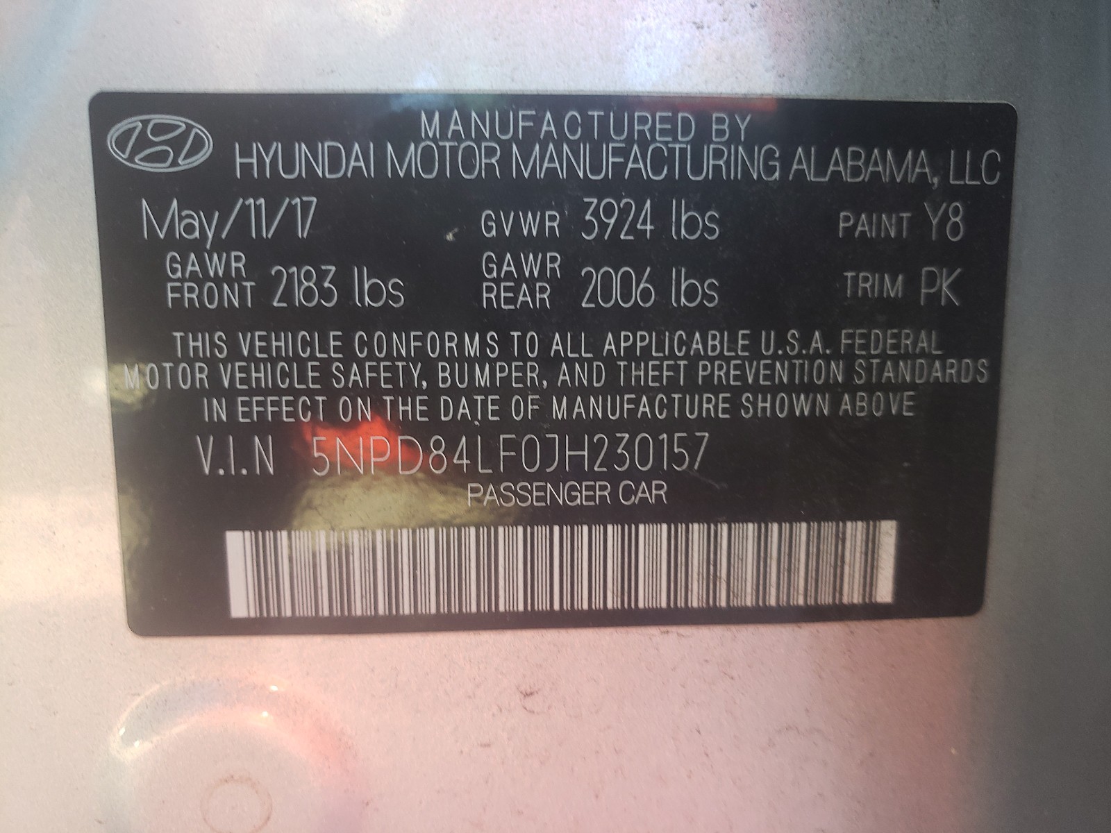 Photo 9 VIN: 5NPD84LF0JH230157 - HYUNDAI ELANTRA SE 