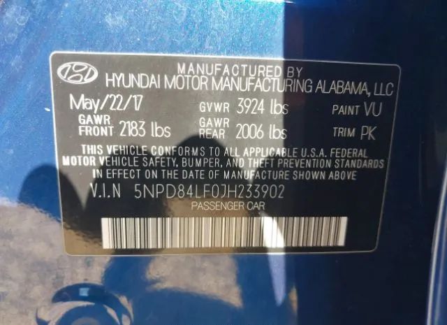 Photo 8 VIN: 5NPD84LF0JH233902 - HYUNDAI ELANTRA 